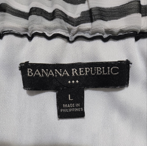 Banana Republic Black White Chevron Pleated Midi Skirt Stripedsize  Large - Picture 10 of 11